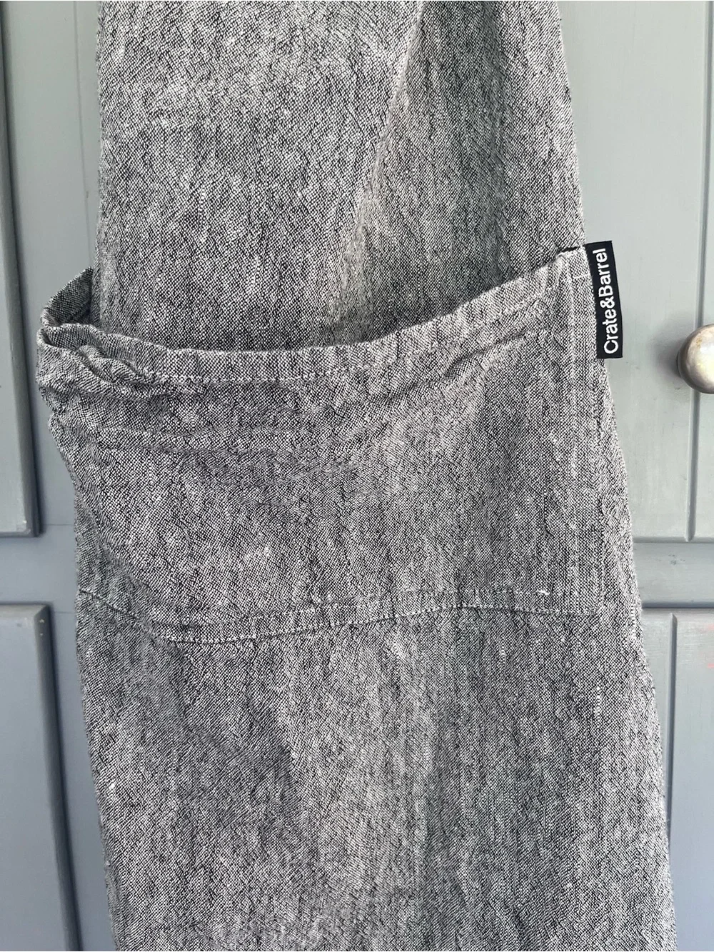 Crate & Barrel Organic Cotton Apron with Leather Straps
